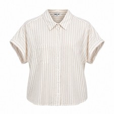 Double Zero Striped Shirt M Rayon Cotton Coas...