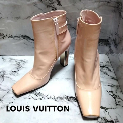 LOUIS VUITTON Bottines Courtes Vernies 36.5 Rose Saumon Femme - Photo 1/4