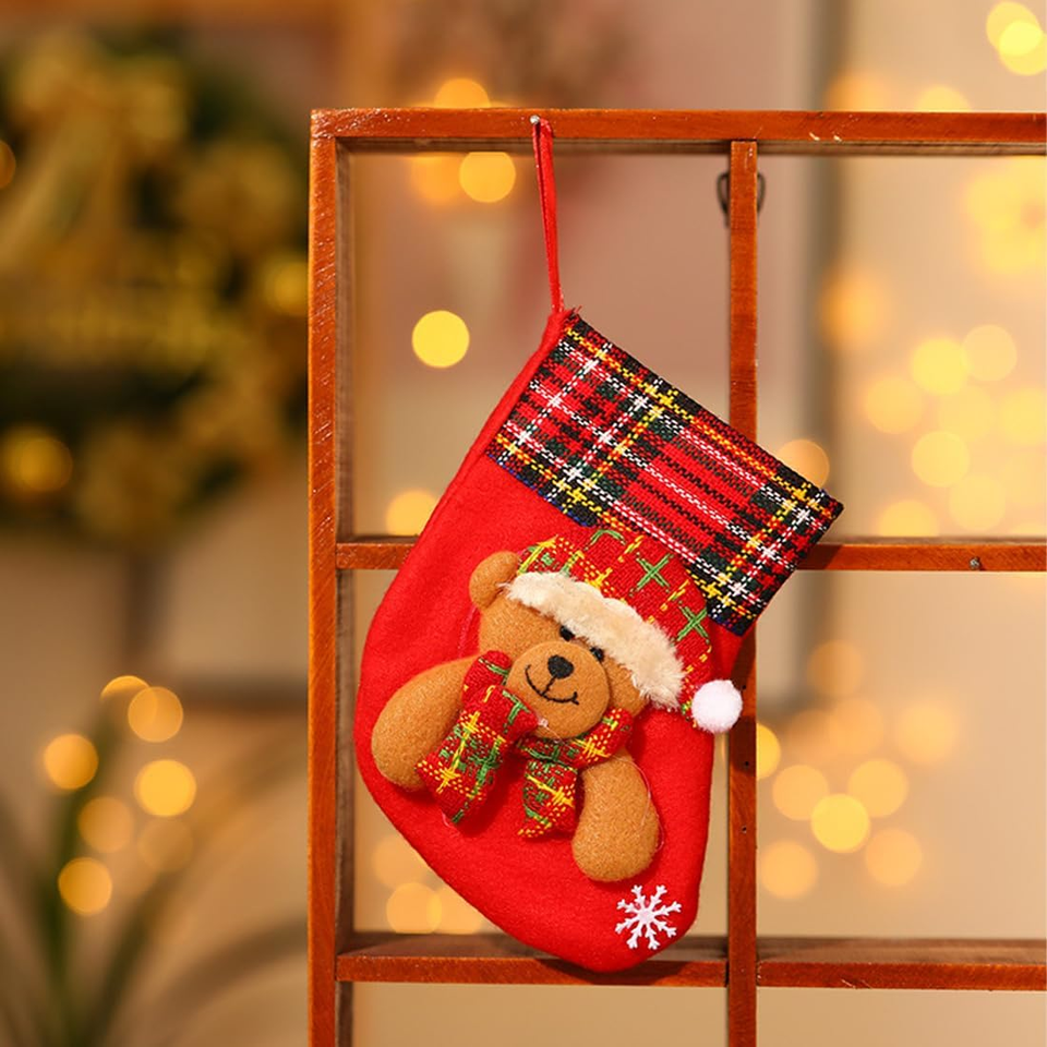 HTTDSLF 16 Pezzi Mini Calze Natalizie da Appendere, Calze di Babbo Natalizia per Decorazione per Albero, Calza Natalizia, Piccolo Calza di Natale, Christmas Stocking, Natale Sacchetti Regalo