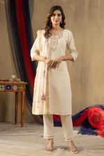 indian Bollywood Women Style Hand Work Chikankari Kurti Cotton Lakhnavi Kurti