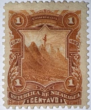 Travelstamps: 1893 NICARAGUA STAMPS SCOTT #51, 1 cent, Mint, Og, Hinged