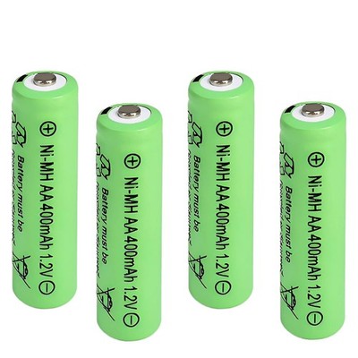 4 Pack AA 400mAh 1.2v NiMh Rechargeable Solar Light Batteries, Double A Batte...