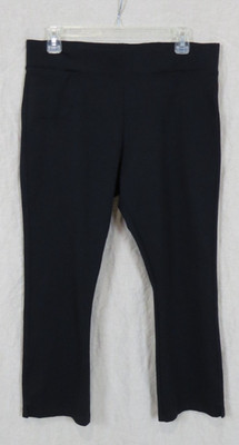 American Giant Pants Size 14 Black No BS Kick Flare Crop Pants Stretch Pull On