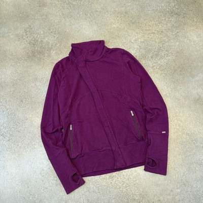 Women's Alo Yoga Asymmetrical Full Zip Jacket Med Purple Athletic