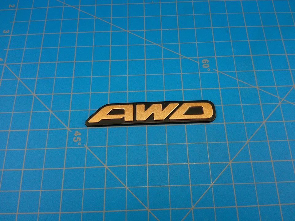 Subaru AWD Emblem Badge Gold Black Legacy 96-99 Genuine Replacement 93022ACC40 - Image 2 of 4