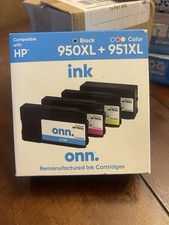 onn. HP 950XL Black 951XL Color Ink Cartridges Combo EXP 09/2025