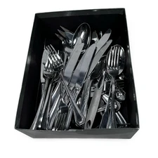 Vintage Stainless Steel Flatware Forks Knives Spoons Mixed Lot of 44 Pieces