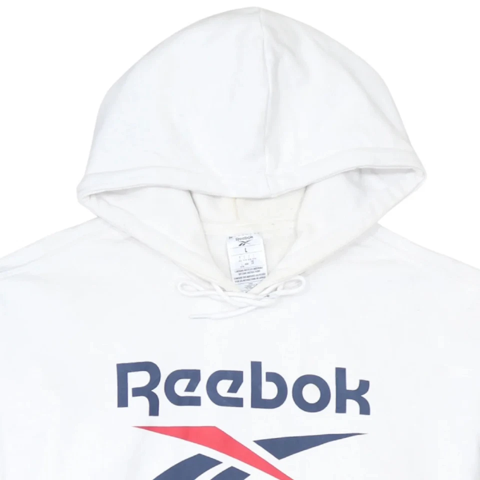 Sudadera con capucha Reebok Spellout años 90 grande blanca Foto 3 de 4