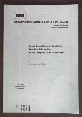 Range Calculations for Spallation Recoils in ThF4 by Use of the Computer Code ''