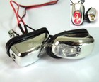 2pc Universal Chrome Red LED Light Lamp Windshield Jet Spray Nozzle Wiper Washer