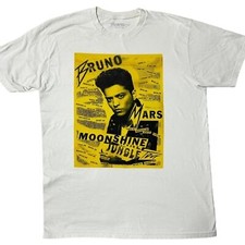 Bruno Mars Official Moonshine Jungle Tour Graphic T-Shirt Beige Unisex M/L