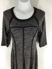 Women's Sweaters Dresses Size 6 Connected Apparel Grey Knit Fit & Flare Work