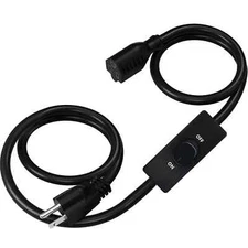 Long Extension Cord with Switch On/Off 3 Prong Grounded Plug Indoor Power Cor...