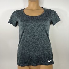 Nike Dri Fit Dry Legend Scoop Veneer T-Shirt Heather Black 902082-010 Women  s XS