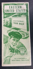 1947 Eastern United States Mexico road map Sinclair gas oil large map