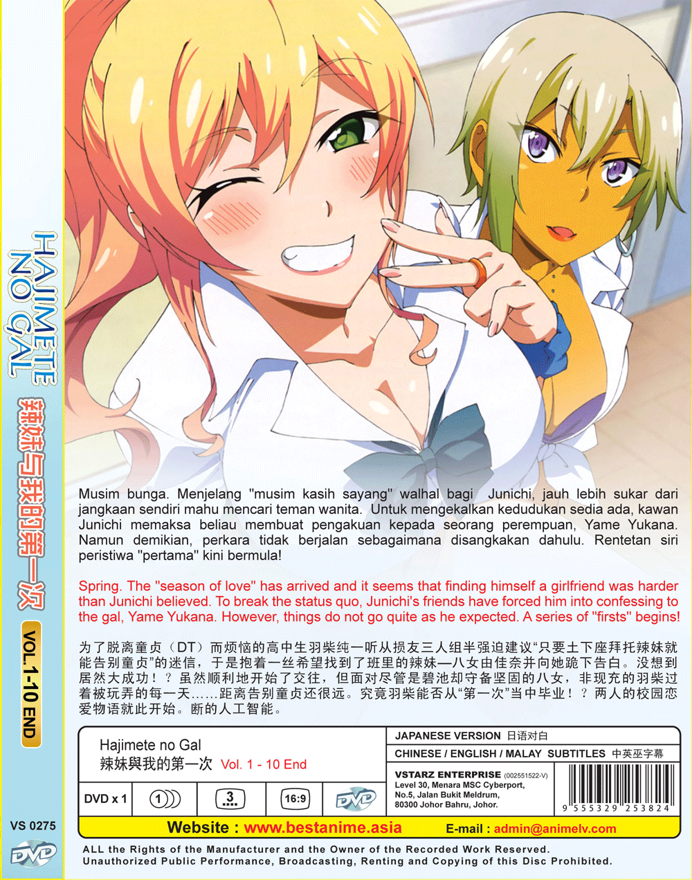 DVD ANIME Hajimete No Gal Vol.1-10 End All Region ~ENGLISH DUBBED~