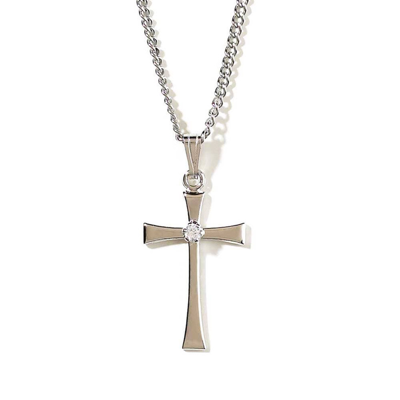 Посеребренный Крест с каменным ожерельем 9490₽
