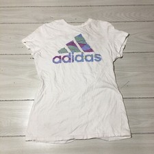 Adidas Shirt Womens White The Go-To Tee Workout Short Sleeve Gym Breathable P/S