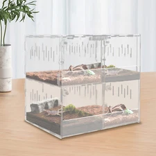Acrylic Tank Cage Reptile Pet Enclosure Lizard Spider Snake Tank 4 Grids