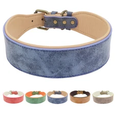 2" Wide Leather Dog Collar Large Full Grain Heavy Duty Medium large Dog Collars