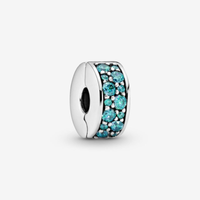 Pandora Charm AnhäNger Bead Clip 925 Sterlingsilber Steine TüRkis Pavé 791817MCZ