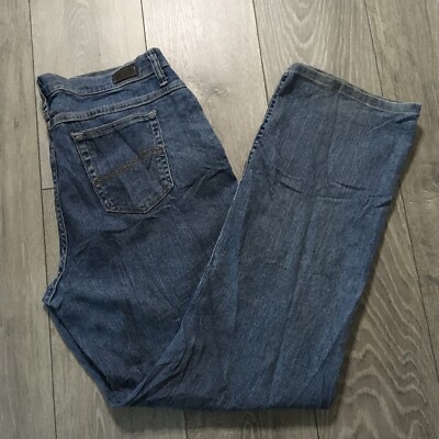 Lee Jeans Damen W36 L33 Blau Denim Regular Straight High Rise Baumwolle Western