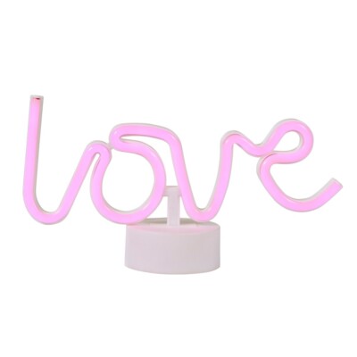 Litecraft Glow Love Tischlampe Kinderzimmer integriertes LED Neonlicht - Pink 