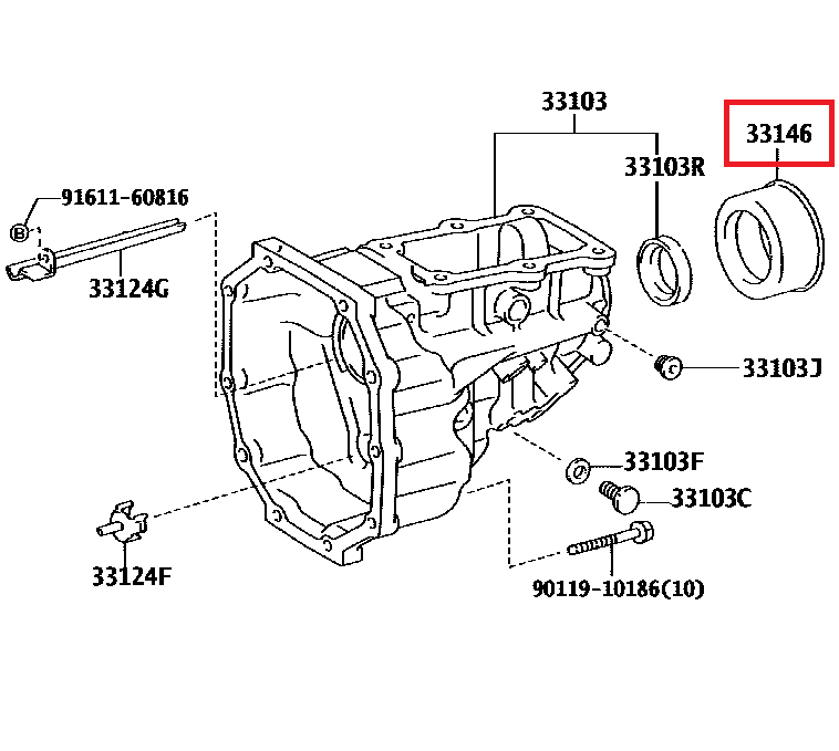 Toyota Jzx100 R154 Output Seal Cover Jzx90 Jzx110 33146-30020