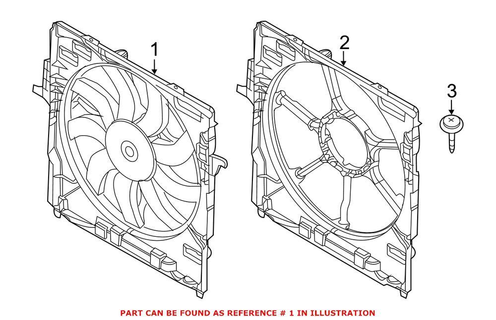 Genuine OEM Engine Cooling Fan Assembly For BMW X5 X6 17427634471 