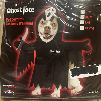 Spirit Halloween Scream Ghost Face Halloween Dog Costume Size Mm  