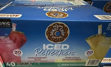 Keurig Donut Shop Iced Refreshers 40 Kcups StrawberryAcai PineapplePassion Pods