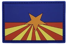 Arizona State Flag AZ Morale Patch [PVC Rubber -Hook Backing - 3.0 X 2.0 - AZ9]