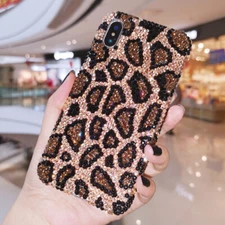 Customized Sexy leopard Bling crystals phone case for various phone phone cover