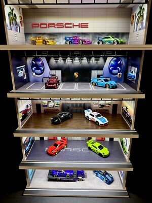 The Ultimate Porsche Diorama! For Hot Wheels 1:64 Models LED Lighting 5 LEVELS!