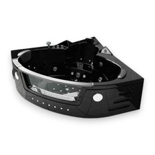 VASCA BAGNO IDROMASSAGGIO MYKONOS -DOPPIA POMPA NERA CROMOTERAPIA SPA 150x150cm