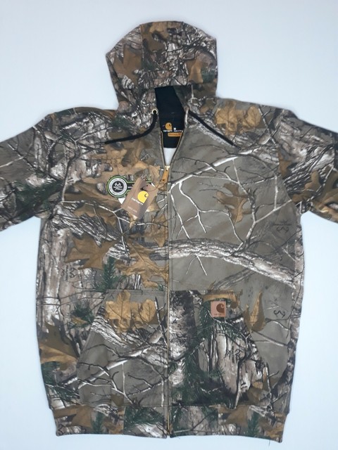 New! Carhartt Men's Full Zip RealTree Camo Hoodie REGULAR Size M K289977 | eBay