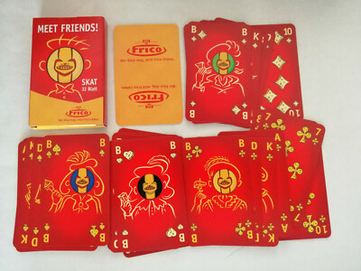 SKAT 32 BLATT FRICO Kase Karikatur Motiven German Cheese Advertising Cards
