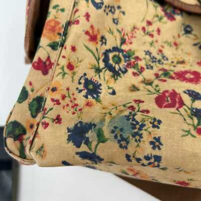 Patricia Nash Tan Floral Canvas & Leather Backpack | Gold  display picture 2