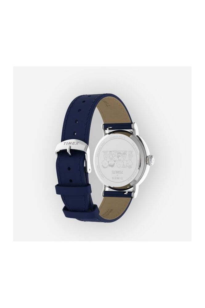 Timex Standard TW2W72700 – Orologio Uomo Con Linus E La Grande Zucca, Cinturino In Pelle Blu - copertina