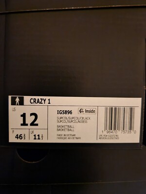 adidas Crazy 1 Kobe Ice Blue IG5896 2023 Release Men's Size 12 New
