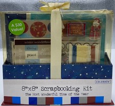Colorbok 8"x8" Scapbooking Kit NEW Christmas Holiday Memory Maker Scrapbook