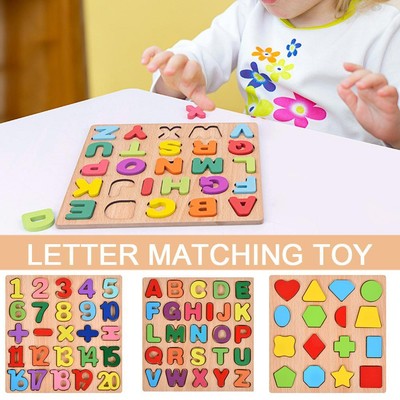 Holz Puzzle Kinder Pädagogisches Lernen Spielzeug Geschenk Tier Anzahl Block Y7