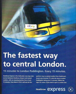 HEATHROW AIRPORT EXPRESS RAIL TO CENTRAL LONDON PADDINGTON STATION 2008 AD