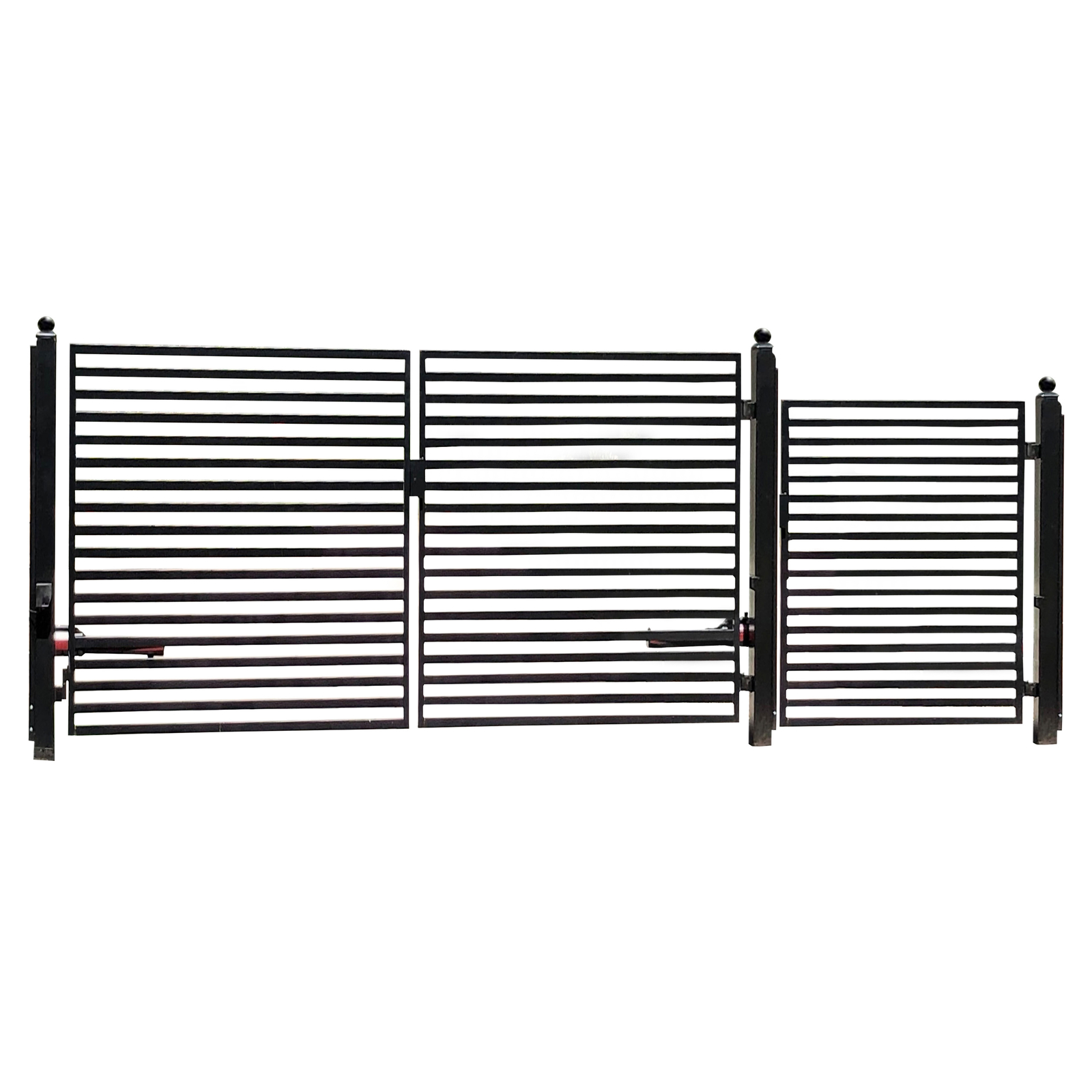 ALEKO Dual Swing Steel Milan Style Driveway Gate 12 ft with Pedestrian Gate