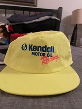 Vintage Kendall Motor Oil Racing Snapback Hat Oil Advertising Nylon 80’s Neon