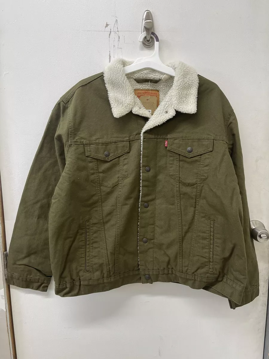 NWT SELECT SIZE - Levi Type III Sherpa Trucker Jacket- Color: Dark Olive  Green