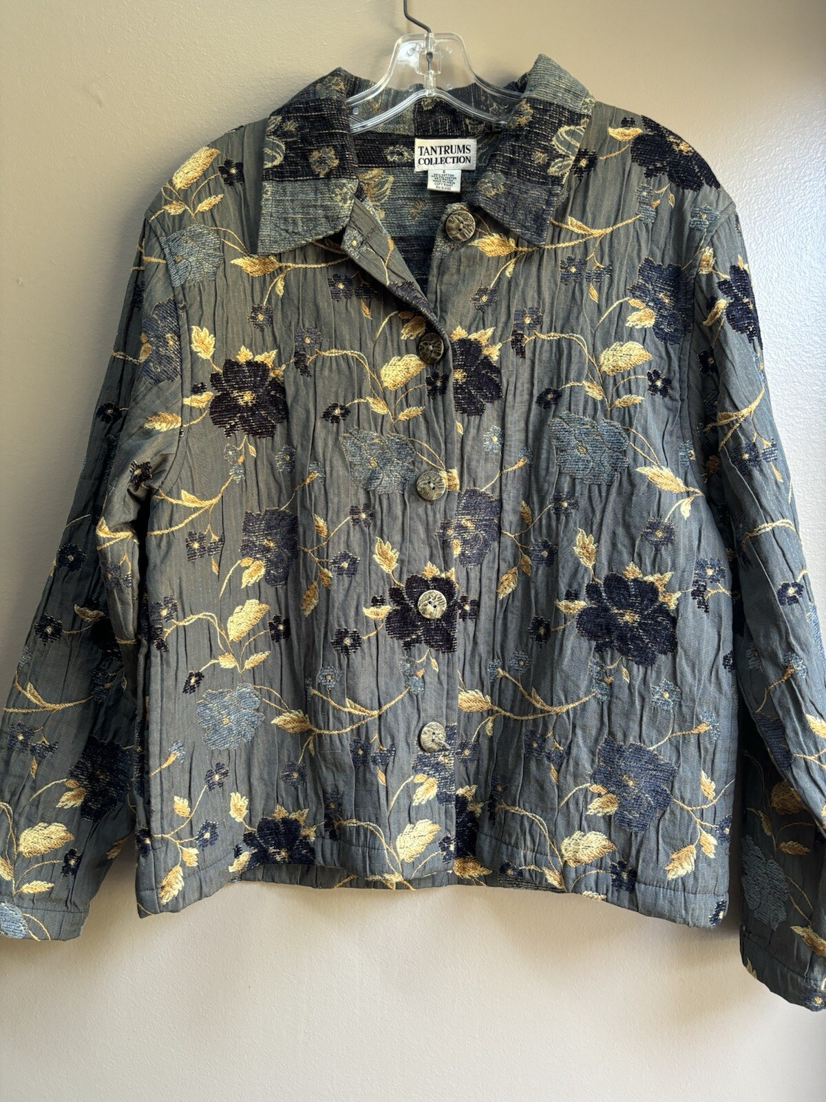 VTG Embroidered Tantrums Collection Tapestry Jacket Sz S Statement Boho