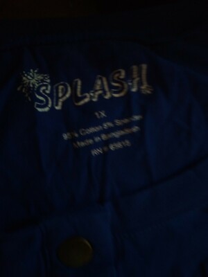 T-shirt Femme Splash Bleu Taille 1X - Occasion Très Bon état, Col Rond, Manches Courtes