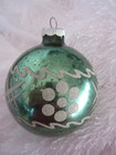 Vintage 3" MERCURY GLASS ROUND BALL Christmas ORNAMENT GREEN Mica Stencil Shiny — photo 6