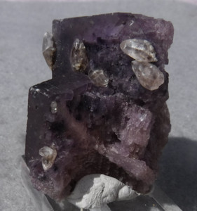 Classic Cave-In-Rock Purple Fluorite with Calcite crystals  Hardin Co, Illinois